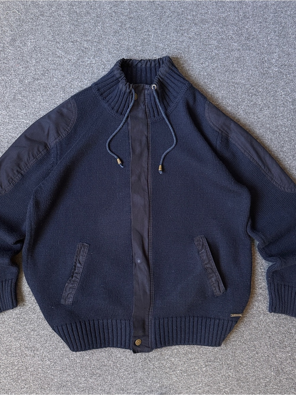Men's Navy Full-Zip Knit mariner Jacket